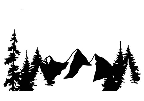 Mountains And Trees Vinyl Decal Mountain Decal Mountain Etsy Nature