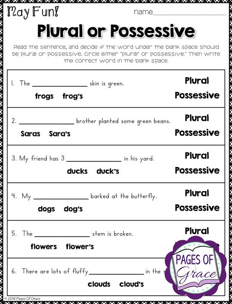 Printable Worksheets For 3rd Grade Grammar Learning How To Read