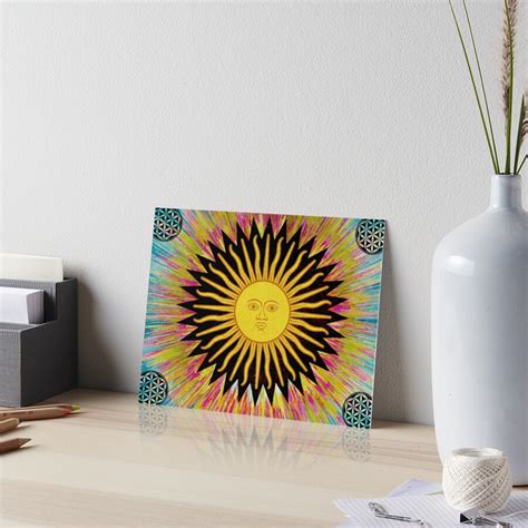 Psychedelic Sun Star Bohemian Zen Hippie Festival Art Board Print