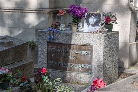 Paris France May 2 2016 Jim Morrison Grave In Pere Lachaise