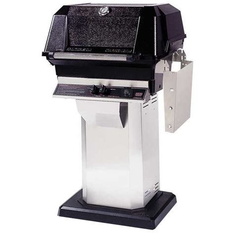 It features a cooking space and 30,000 btus of power. MHP Gas Grill JNR Series With Stainless Pedestal | Fine's Gas