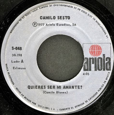 Camilo Sesto Quieres Ser Mi Amante Dejame Participar En Tu Juego 1977 Vinyl Discogs