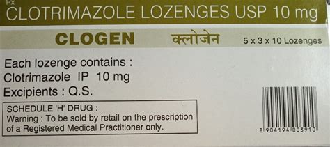 Clogen 10 Mg Clotrimazole Lozenges Usp At Rs 50strip In Pune Id