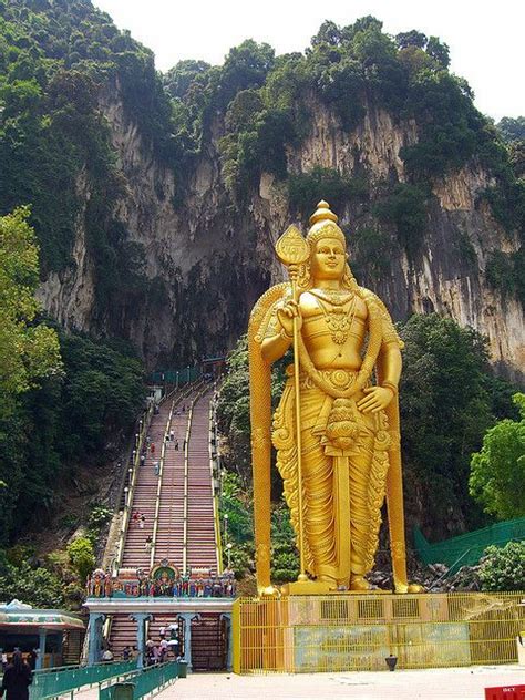 4k00:12batu caves temple and big murugan statue landmark travel place of kuala lumpur, malaysia 4k time lapse. Statue of Lord Murugan at Batu Caves, Malaysia (by ...