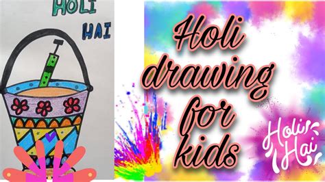 Happy Holi Drawingeasy Holi Drawing For Kidsschool Competition