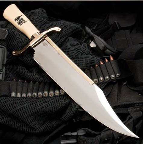 Gil Hibben Expendables Bowie Hunting Knife With Leather Sheath