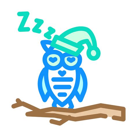 Sleepy Owl Sleep Night Color Icon Vector Illustration 34790153 Vector
