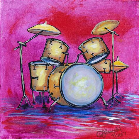 Drums In Red Painting By Julie Kennelly Fine Art America