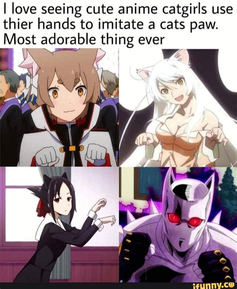 I Love Seeing Cute Anime Catgirls Use Thier Hands To Imitate A Cats Paw