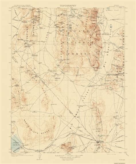 Topo Map Tonopah Nevada Quad Usgs 1908 23 X 2768 Ebay