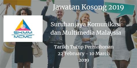 Berikut merupakan maklumat iklan kerja kosong yang ditawarkan oleh majikan terlibat. Suruhanjaya Komunikasi dan Multimedia Malaysia Jawatan ...