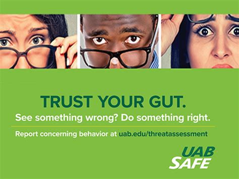 Help Keep Uab Safe By Reporting Threatening Behavior The Reporter Uab