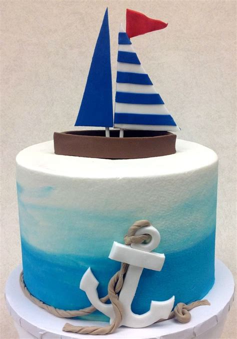 Sailboat Nautical Birthday Cakes Boat Cake Sailboat Cake