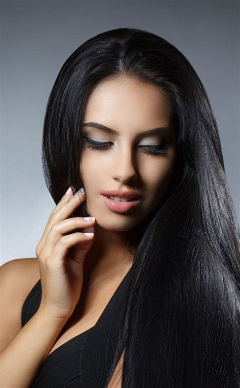 Close Eyes Woman Model Black Hair X Wallpaper Black Female