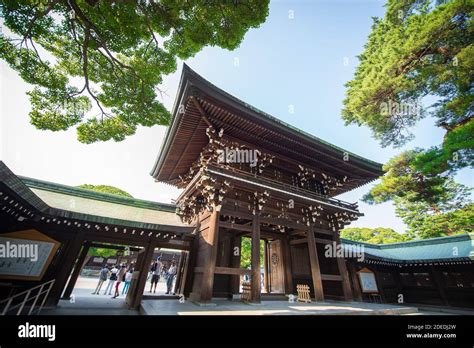 Meiji Jingu Temple The Largest Shinto Shrine In Tokyo Japan On July 04