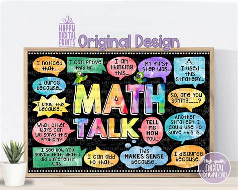 Math Talk Posters Math Poster Printable Classroom Posters Math