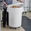 55 Gallon / 880 Cup White Round Mobile Ingredient Storage Bin With 