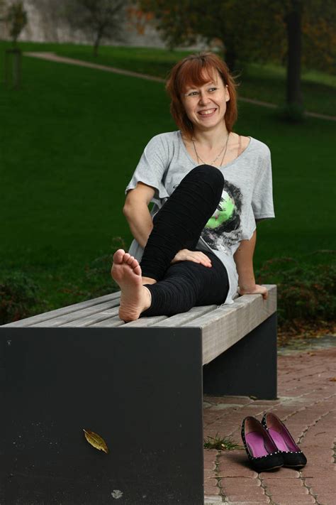 Lea Exposing Her Soles On A Bench By Foot Portrait On Deviantart