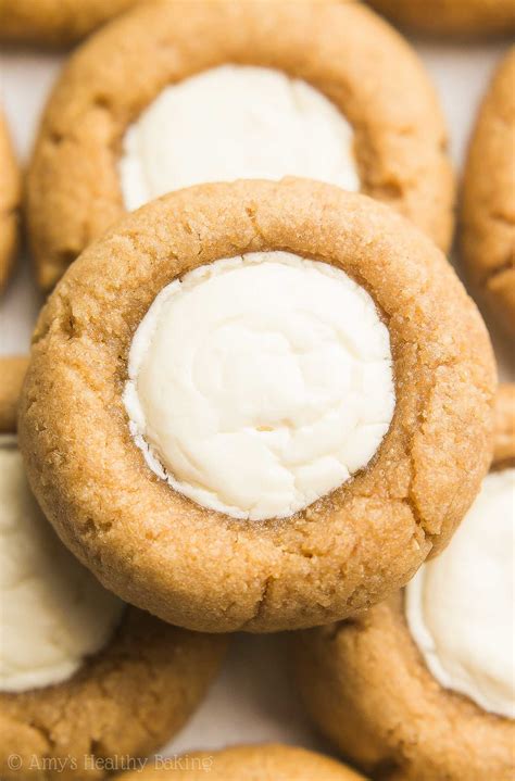 Peanut Butter Cheesecake Thumbprint Cookies Amys Healthy Baking