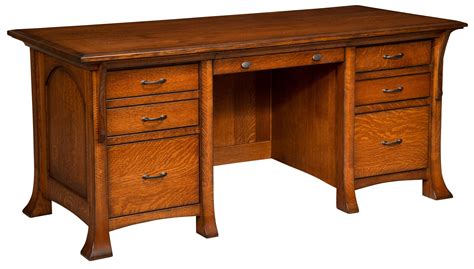 Breckenridge Solid Wood Amish Executive Desk Oak Furniture Executive