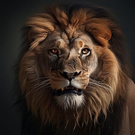 Premium Ai Image Terrible Angry Lion Face Images Generative Ai