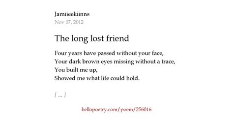 It was released in january 1991 as the fourth and final single from the album fast movin' train. The long lost friend by Jamiieekiinns - Hello Poetry