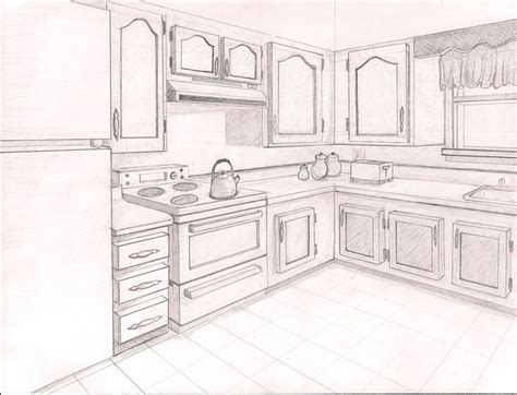 Resultado De Imagen Para Kitchen Pencil Sketches Perspective Drawing