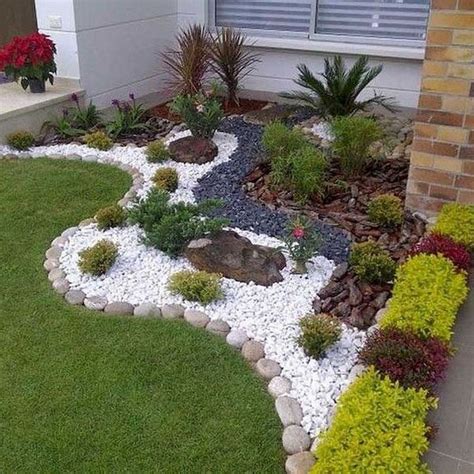 Inspiring Pebble Garden To Add Sweetness Around Your House Small Front Yard Landscaping