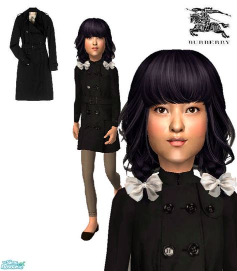 The Sims Resource Burberry Ivybridge Trench Coat Black For Children