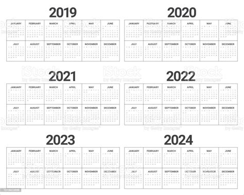 2021 2024 Calendar 2021 2022 2023 2024 Calendar Calendar Set In