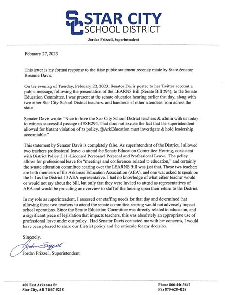 Superintendent accused of wrongdoing by Arkansas LEARNS Senate sponsor