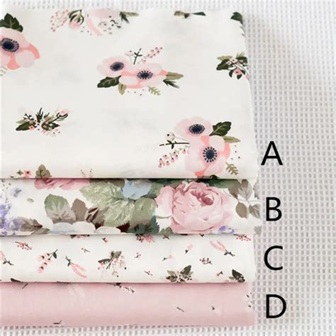 160cm50cm Chic Pink Floral Rose Cotton Fabric Patchwork Fabric Sewing