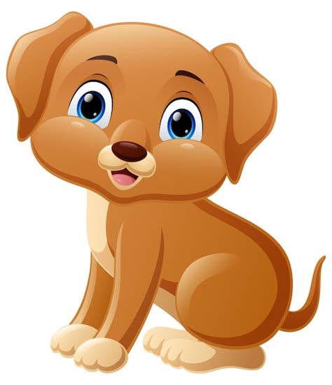 Premium Vector Cute Little Dog Cartoon On White Background