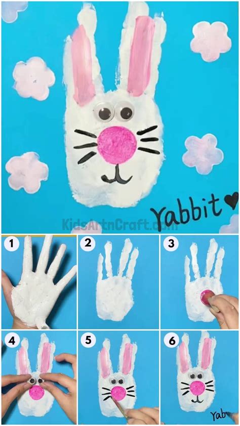 Handprint Bunny Craft With Step By Step Instructions Kids Art And Craft