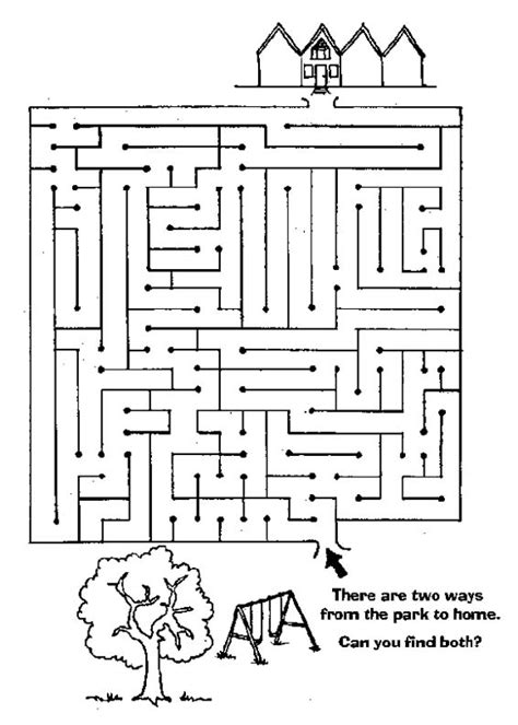 Printable Mazes Print Your Maze Home From Park Puzzle All Kids Network