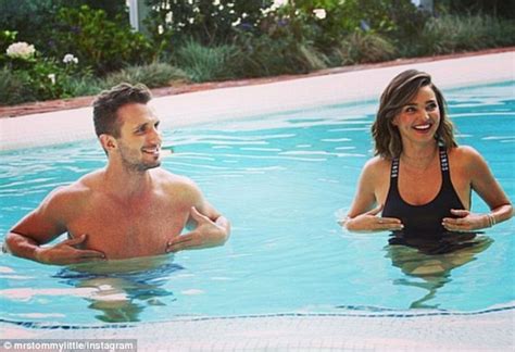 Miranda Kerr Looks Amazing In Black Bonds Swimsuit As She Takes A Dip In The Pool Daily Mail