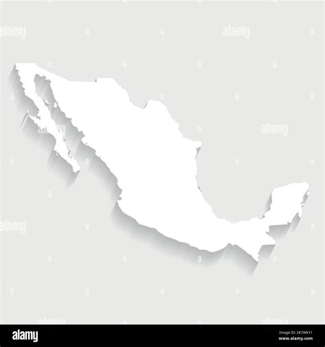 Simple White Mexico Map On Gray Background Vector Illustration Eps