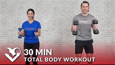 30 minute total body workout with dumbbells hasfit free full length workout videos and