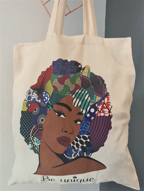 Black Afro Woman Natural Tote Bag Be Unique Wakuda
