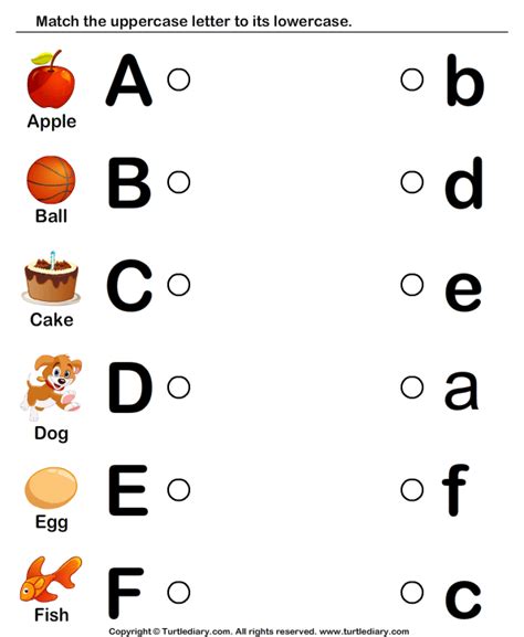 Match Upper Case And Lower Case Letters 9 Worksheet Alphabet