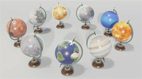 Solar Planets Globes Moon 3d Turbosquid 1511686