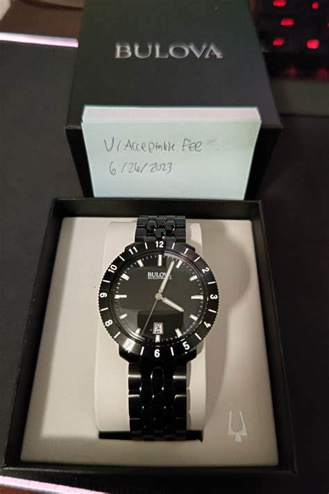 Wts Lnib Bulova Accutron Ii Moonview Pvd Black Ref 98b218 R