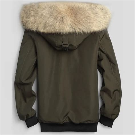 Men Brand Parkas Winter Thicken Warm Real Fur Outdoor Hooded Short