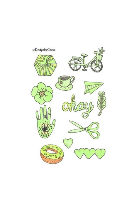 20 Koleski Terbaru Aesthetic Green Sticker Pack Aneka Stiker Keren