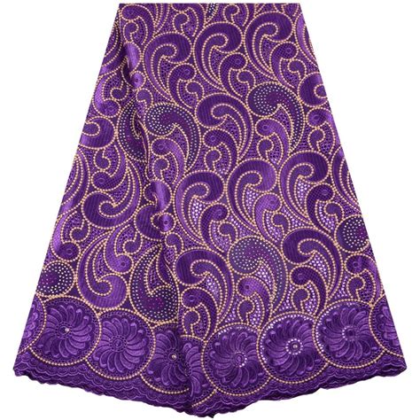 Buy African Lace Fabric Purple Color High Quality Lace Swiss Voile Lace In