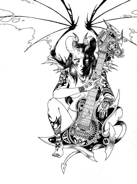 Succubus By Eduardocardenas Black And White Coloring Pages Art