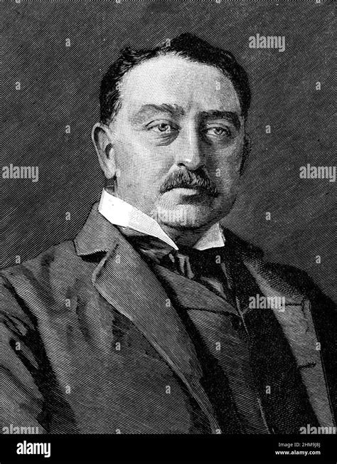 Ilustración En Blanco Y Negro Retrato De Cecil Rhodes Magnate Minero