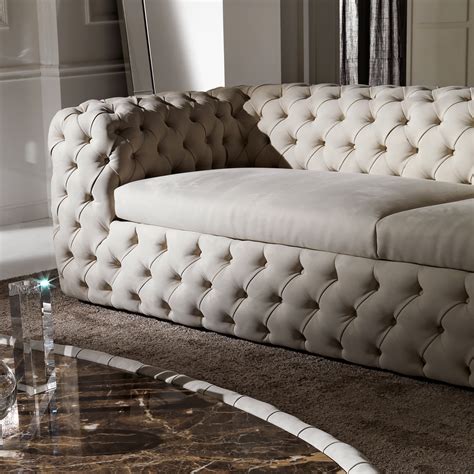 New white golden luxury classic sofa 2021. Modern Luxury Italian Sofa Tufted Nubuck Leather Sofa For ...