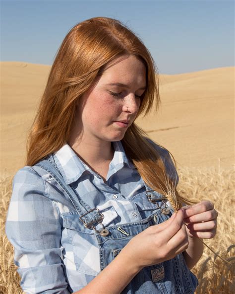Farm Girl In A Wheat Field