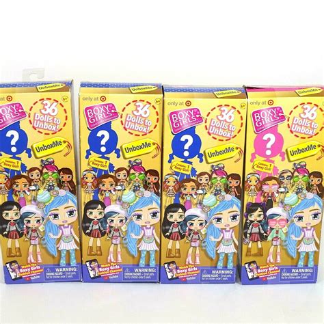 Lot Of 4 Boxy Girls Unboxme Blind Doll Pack Target Exclusive New In Box